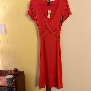 Banana Republic orange wrap dress never worn with tags on size Small